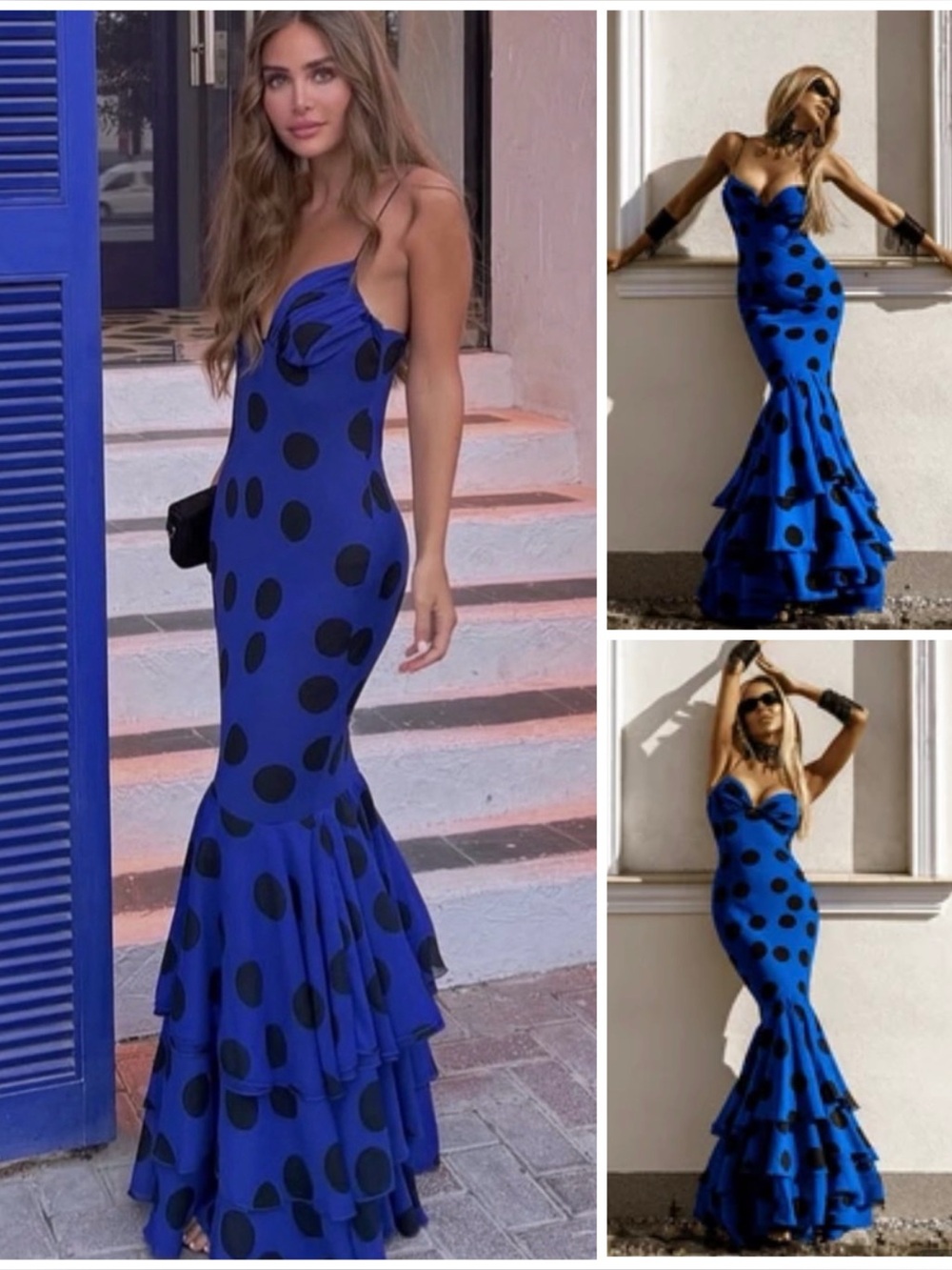 ZARA ~ Polka Dot Ruffle Long Dress